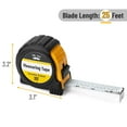 thumbnail image 2 of Mr. Pen- Tape Measure, 25-Foot, Yellow, Double Sided Steel Measuring Tape Measure with Fractions, Easy Read Tape Measure 25 ft, Steel Tape Measure, Retractable Measuring Tape Retractable, 2 of 5