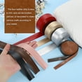 thumbnail image 4 of 5 Yard 25mm PU Faux Leather Strips, Fold Over Leather Strap Roll Double Sided Faux Supplies for DIY Craft Projects, Light Brown, 4 of 7
