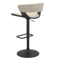 thumbnail image 3 of Contemporary Wood and Faux Leather Adjustable Air Lift Stool - Ivory and Black, 3 of 7