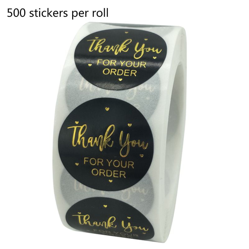 500Pcs Thank You for Your Order Stickers Gold Foil Seal Labels Decor Small Shop 