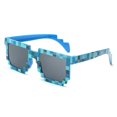thumbnail image 5 of Montura de gafas de sol de fiesta, mosaico exagerado a cuadros, verde, azul, morado, para fotografía y escenario, 5 of 5