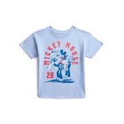 Mickey Mouse Toddler Graphic Patriotic Americana Americana Crewneck Tee with Short Sleeves, Sizes 12M-5T