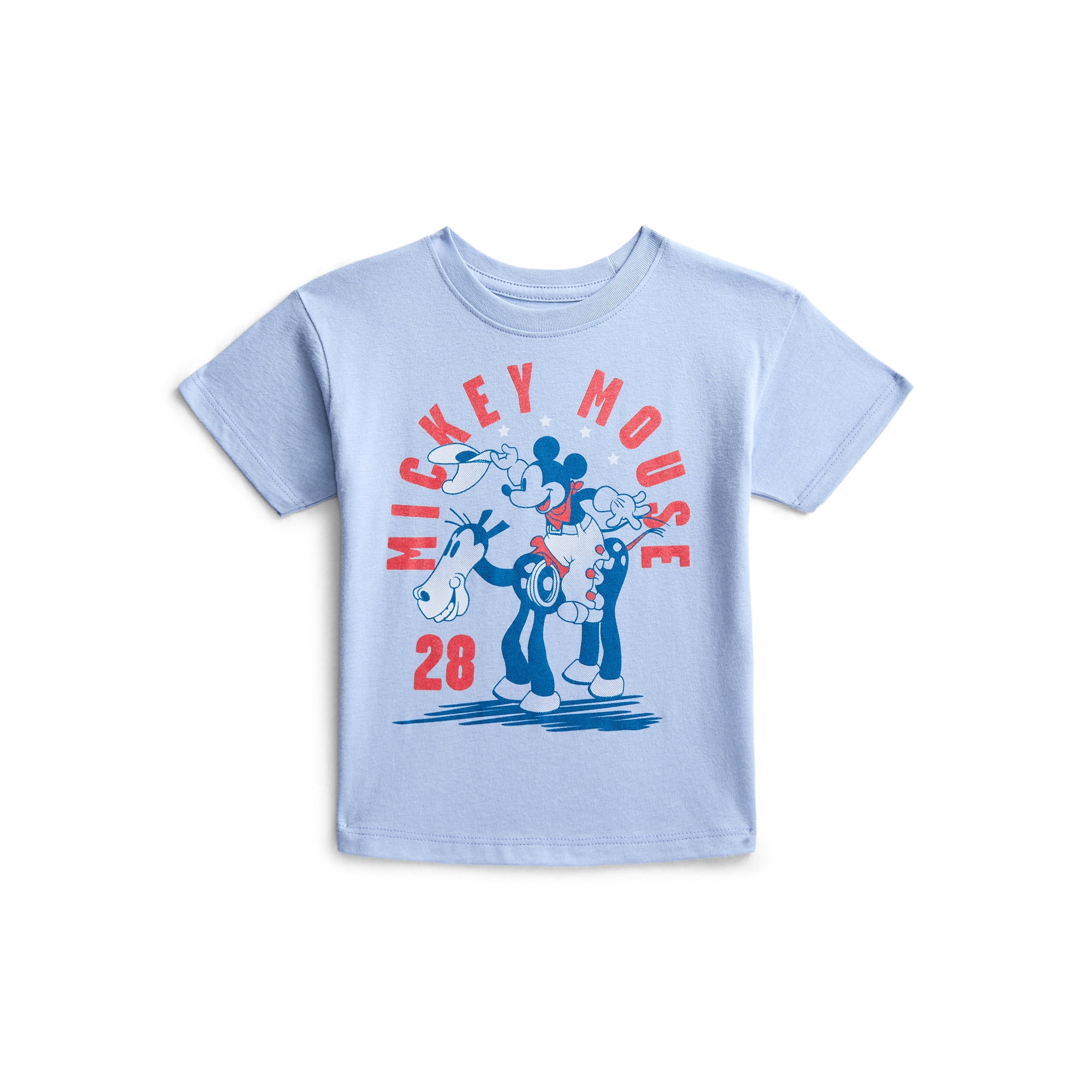 Mickey Mouse Toddler Graphic Patriotic Americana Americana Crewneck Tee with Short Sleeves, Sizes 12M-5T