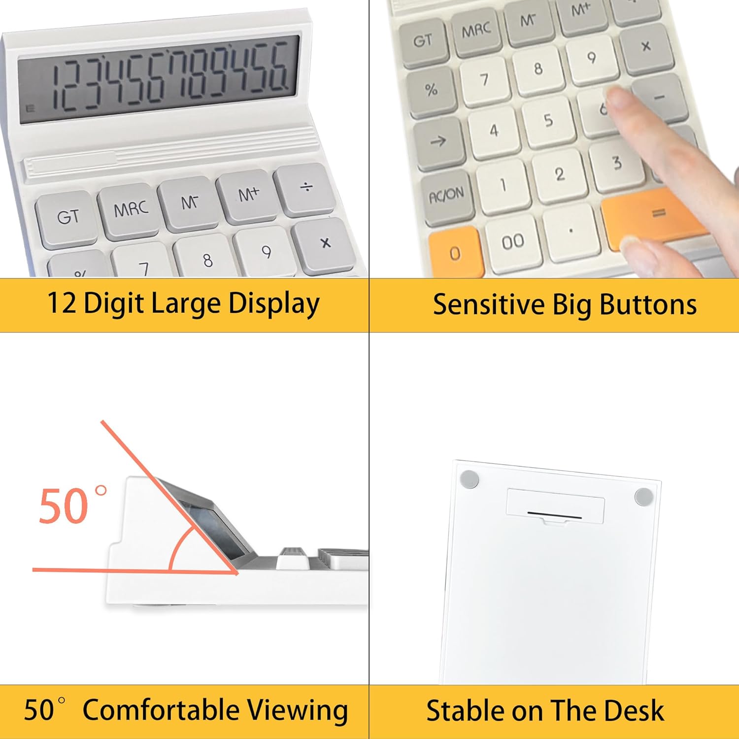 Desk Calculators, Desktop Calculator, Big Button Calculator with12 Digit Large Display for Office, Home & Business Use