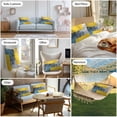 thumbnail image 6 of Yellow Blue Color Block Outdoor Pillow Covers Pack of 2 Modern Style Oil Painting Waterproof Throw Pillow Covers Decorative Cushion Cases for Patio Garden Tent Balcony Couch 20x12 inch, 6 of 8