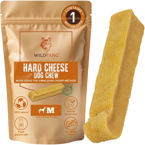 Wildfangยฎ 1 Yak Cheese Dog Chew (M) โ Long-Lasting Himalayan Treat for Small Dogs & Puppies โ Natural, Odor-Free, Non-Splintering โ Supports Dental Health