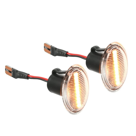 1 Pair LED Side Marker Light for Fiat 500 2-Door 2007-2019 68259985AA ABS Metal Black Clear