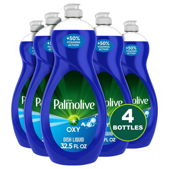 Palmolive Ultra Liquid Dish Soap, Oxy Power Degreaser, 32.5 Fluid Ounce Bottle, 4 Pack