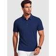 thumbnail image 6 of Cadmus Men's Polo Shirt Quick Dry Performance Short Sleeve Tactical Shirts Pique Jersey Golf Shirt,8688,Dark Navy Blue,XL, 6 of 7