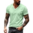 thumbnail image 7 of LWavelet V Neck Mens T-Shirts Short Sleeve Summer Comfort Shirts for Men Classic Casual Summer Basic Tee Shirt, 7 of 7