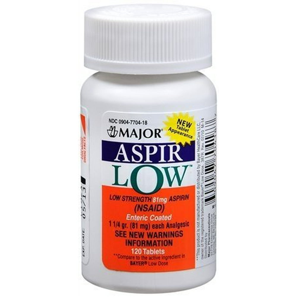 Major AspirLow Low Strength Aspirin Tablets, 81 mg, 120 Count