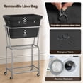 thumbnail image 4 of Laundry Cart with Wheels, Rolling Laundry Hamper with Removable Bag and Shelf, Metal Frame Laundry Basket with 4 Casters and 2 Brakes, Ideal for Bedroom, Bathroom, Laundry Room, Black, 4 of 18