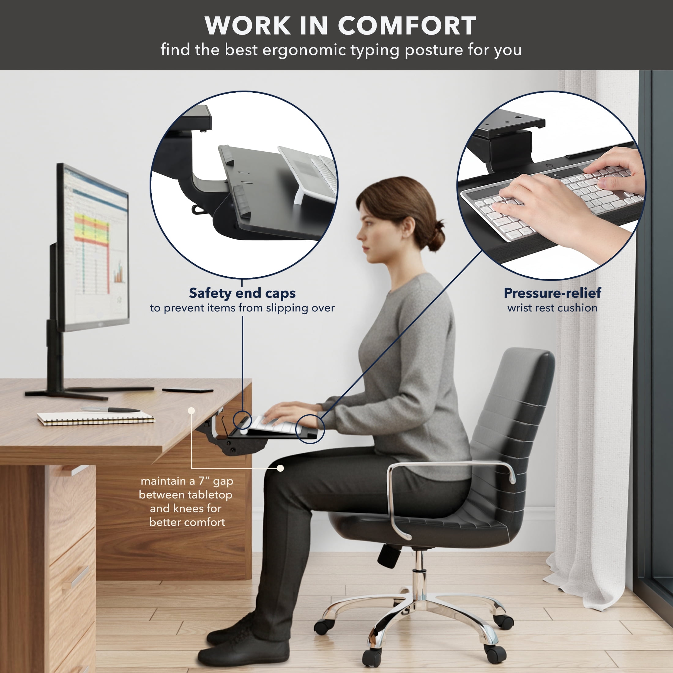 Mount-It! Keyboard Tray and Platform MI-7138