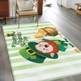 thumbnail image 3 of St. Patrick's Day Kitchen Runner Rug 2.7x5 Washable Runners for Hallway Non Slip Green Gnomes Gold Coin Beer Shamrock Stripes Large Area Rug Indoor Floor Carpet for Bathroom Laundry Entryway Bedroom, 3 of 8