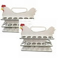 thumbnail image 1 of Oleegame 2PC Produce Storage creative hen shaped egg storage rack Farm the coop egg storage rack wooden egg rack kitchen storage organizing rack White, 1 of 9