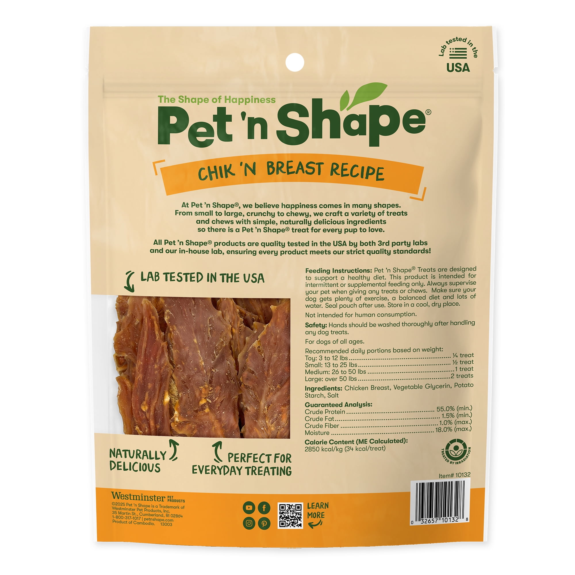 Pet 'n Shape Chik 'n Breast Jerky Treats - Naturally Delicious Chicken Dog Treats, 2 Pound