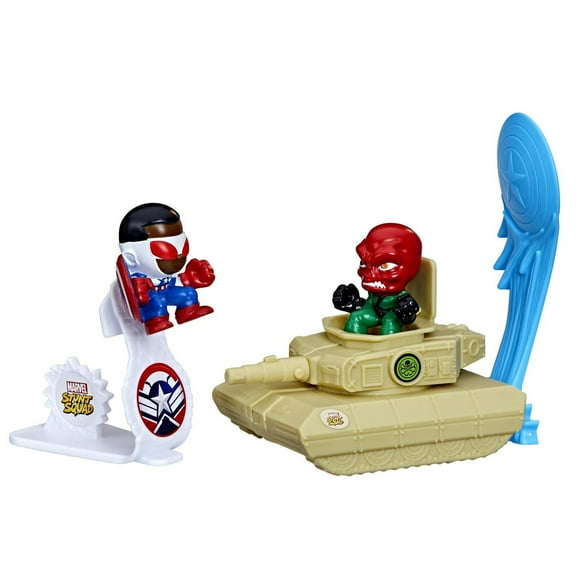 Marvel Stunt Squad, Captain America contre Red Skull, coffret de figurines de 3,5 cm, jouet Marvel pour enfants, à partir de 4 ans