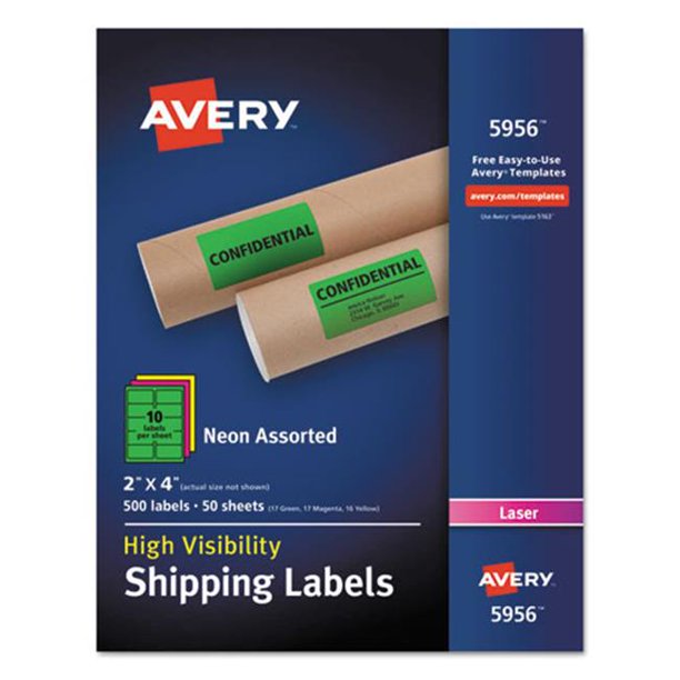 Avery-Dennison 5956 Néon Étiquette d'Expédition&44; Assorti