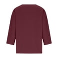 thumbnail image 4 of Hilenly Plus Size Cotton Linen Shirts for Women 3/4 Sleeve V Neck Summer Tops Lightweight Beach Vacation Blouse, 4 of 7