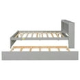 thumbnail image 6 of HSUNNS Full Bed Frame with Trundle and Storage Bookcase, Platform Full Size Bed with Pull Out Trundle, Solid Wood Trundle Bed with Headboard and Footboard, No Box Spring Needed, Grey, 6 of 12