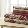 thumbnail image 2 of Spirit Linen Home - Queen Microfiber Traditional Bellagio Burgundy Damask Sheet Set, 2 of 2