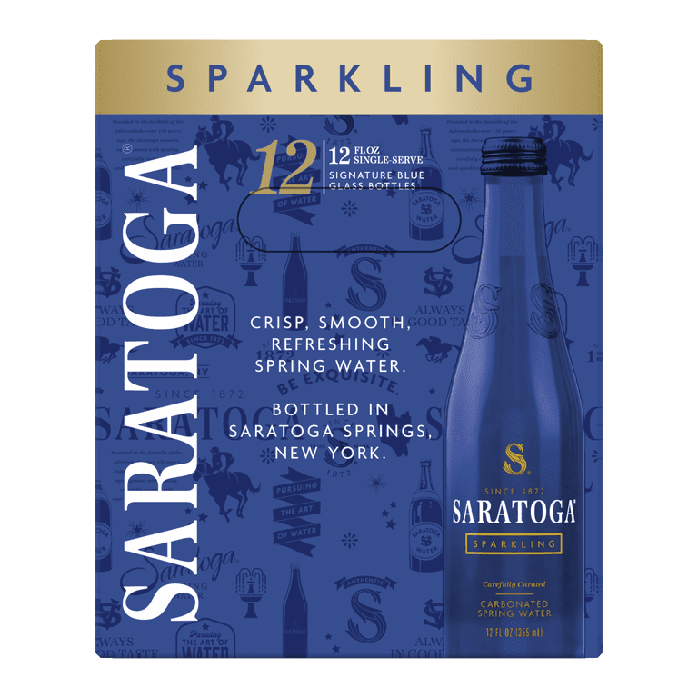 Saratoga, Sparkling Spring Water, 12 fl oz, 12 Pack Glass Bottles