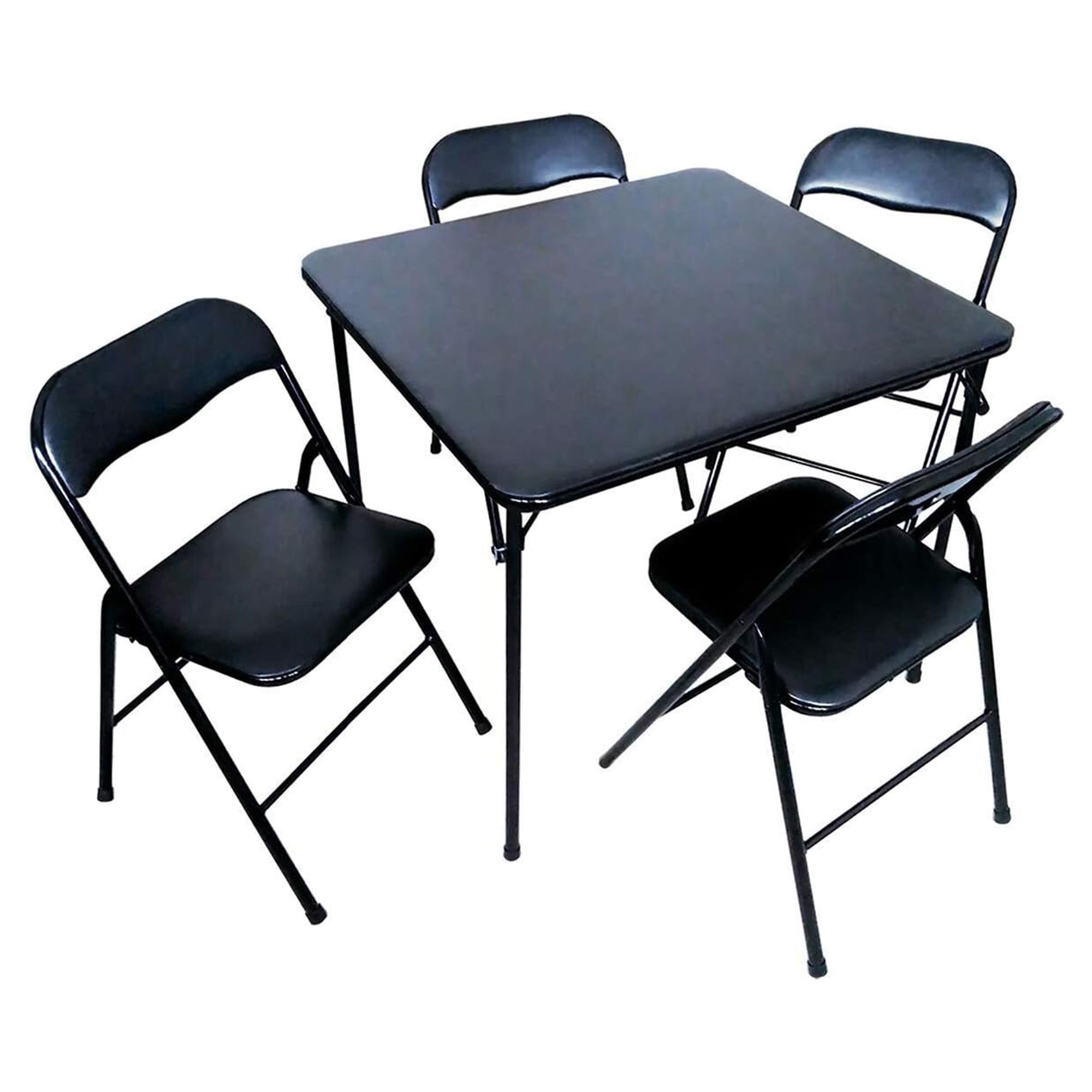PLASTIC DEVELOPMENT GROUP LLC 5 Pc. Table Chair Set Black Metal Vinyl 819
