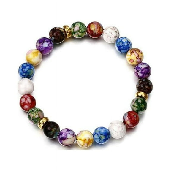 7-Chakra Healing Beaded Bracelet Natural Lava Stone Bracelet Jewelry X5N9