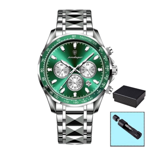 POEDAGAR All-Match Men Quartz Analog Watch, Luminous Hands Reliable Quartz Movement Dress Watch