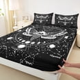 thumbnail image 3 of Feelyou Moth Butterfly Twin Sheet Sets, Tribal Hippie Skeleton Twin Fitted Sheet, Constellation Stars Galaxy Flat Sheet, Lightweight Room Decor, 3pcs, 3 of 7