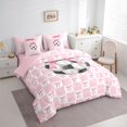 thumbnail image 3 of jejeloiu Pink Bows 7-Piece Twin Bedding Sets,Kids Football Game Bedding Comforter Set For Girls Boys Reversible, 3 of 8