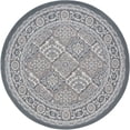 thumbnail image 3 of Hampton Traditional 5' Round Gray and Cream Polypropylene Indoor Area Rug, 3 of 7