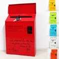 thumbnail image 2 of CAROOTU Iron Lock Letter Box Vintage Wall Mount Mailbox Mail Postal Letter Newspaper Box, 2 of 7