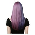 thumbnail image 2 of Fiudx Ofertas relámpago del día Peluca Cos de seda de alta temperatura de 45cm pelo liso largo bicolor azul púrpura con red rosa, 2 of 7