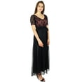thumbnail image 4 of Bimba Womens Full Length Maxi Dress Black Net Prom Party Lace Gown, 4 of 7