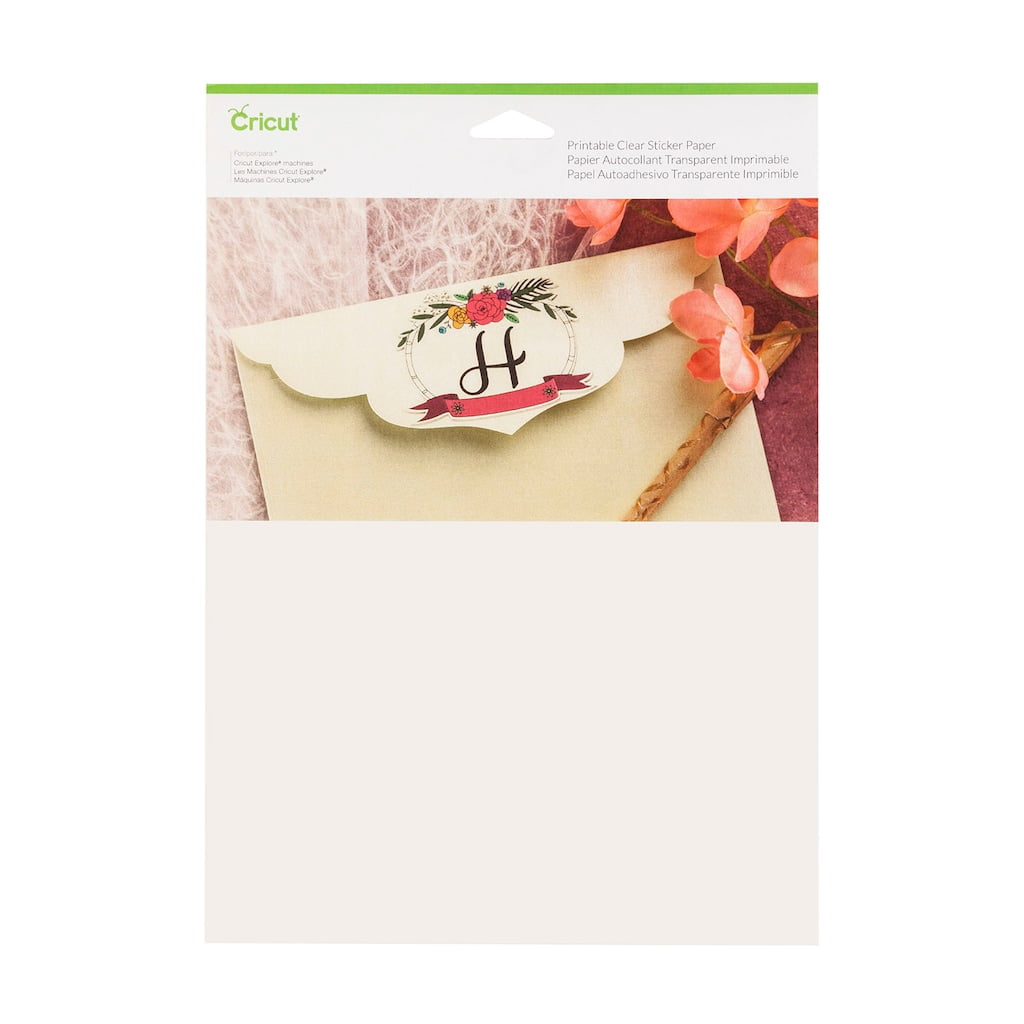 cricut 85 x 11 printable clear sticker paper 5 sheet