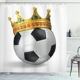 thumbnail image 1 of Ambesonne King Shower Curtain, Football Soccer with Crown, 69"Wx84"L, Multicolor, 1 of 3