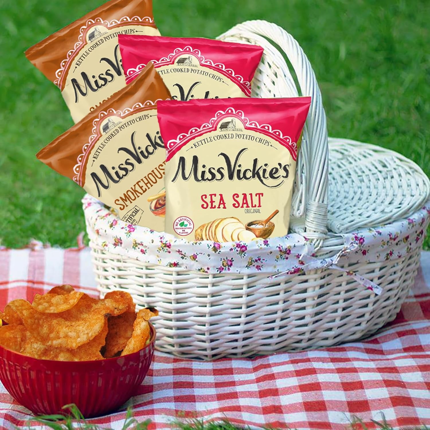 Miss Vickie's Sea Salt and Smokehouse BBQ Potato Chips, 1.375 oz Bags, Pack of 12, Bundled by Shoppyway