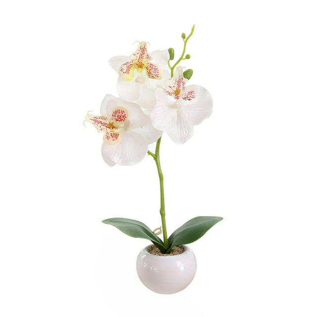 Clearance!Artificial Orchids That Look Real,Artificial Orchids Indoor,Fake Orchid,Faux Orchids Plants For Home Decor,Dining Table Centerpiece Decor,Fake Flowers in Vase,Artificial Orchid Stems(White)