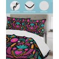 thumbnail image 4 of Quilts Twin XL Size, Colorful Mexico Soft Comforter Bedding Set for Bed, Modern Abstract Flowers Leaf Orange Pink Lightweight Quilted Bedspread with Pillow Cover(2 Pieces) for All Season, 68x98 Inch, 4 of 6