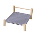 thumbnail image 3 of STARTIST Elevated Cat Bed Comfortable Pet Cot Wooden Frame for Small Pet Puppy Rabbit Blue White, 3 of 9