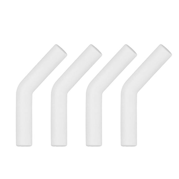 Uxcell 4Pcs Silicone Straw Tips, Silicone Straw Elbows Tip, Soft Reusable Metal Straw Covers Fit for 10mm/0.39" OD Stainless Steel Straws, White