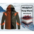 thumbnail image 5 of Tyhengta Men's Waterproof Ski Jackets Winter Coats Snow Jacket Adjustable Fleece Windbreaker Windproof Outdoor RainJackets Army Green M, 5 of 8
