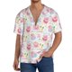 thumbnail image 1 of Balery Cute Pig Camisa Casual de Manga Corta con Botones para Hombre, Texturizada, Estilo Cubano, para Playa, Verano-X-Large, 1 of 5