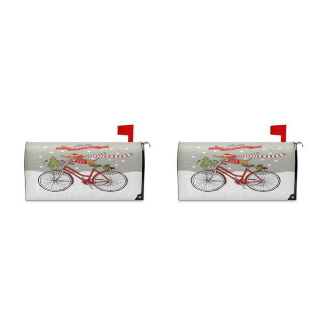Ruiboury Weather-resistant And Robust Couch Cover Easy To Vivid Print Christmas Deer Pattern Mailbox Sleeve Cloth Standard Size YTYH2309039 2Set