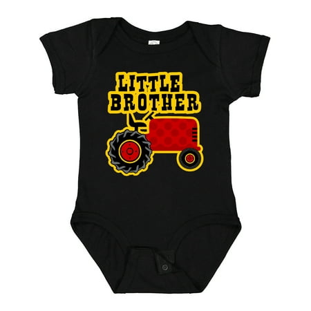 

Inktastic Red Tractor Little Brother Gift Baby Boy Bodysuit