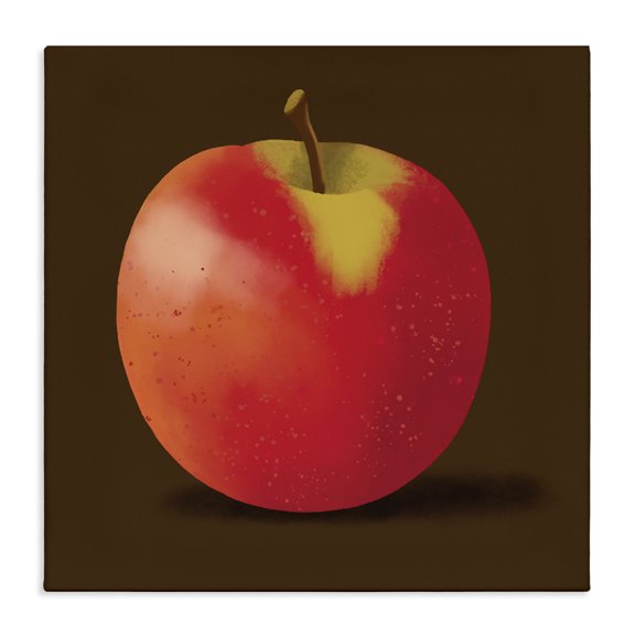Stupell Industries Modern Lush Red Apple Detailed Portrait Design Canvas Art, 17 x 17, by Sally Springer Griffith