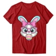 thumbnail image 3 of TaTaai Women's Cotton Easter Graphic T-Shirt Short Sleeve Crew Neck Loose Fit Casual Summer Chic Tee Family Daily Work Vacation Gift, 3 of 5