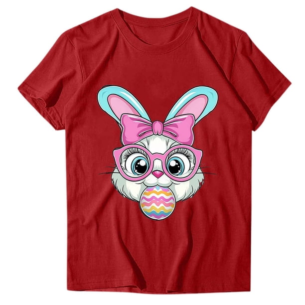 Camisetas de Manga Larga de las Mujeres Pascua Impresión Cuello Redondo Suelto Casual Suave Poliéster Primavera Verano Vacaciones Suéter Tops