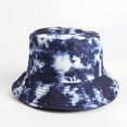 thumbnail image 2 of IROINNID Bucket Hat for Men Women Tie-Dye Double Sided Wear Hats Summer Stylish Vacation Beach Cotton Bucket Hats,Navy, 2 of 9